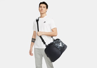 NIKE BRASILIA CAMO TRAINING DUFFEL BAG MEDIUM SMOKE GREY/