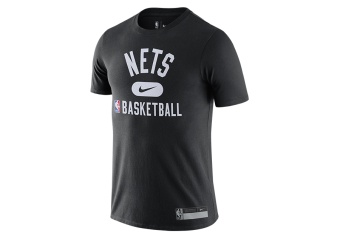 NIKE NBA BROOKLYN NETS DRI-FIT THE TEAM'S PRACTICE TEE BLACK