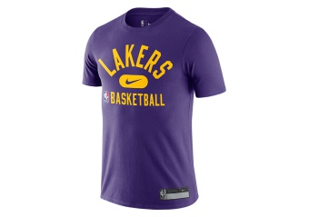 NIKE NBA LOS ANGELES LAKERS DRI-FIT THE TEAM'S PRACTICE TEE COURT PURPLE