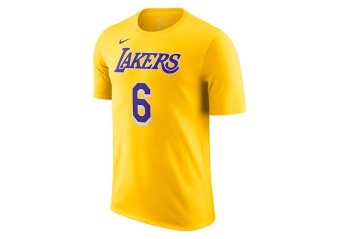 NIKE NBA LOS ANGELES LAKERS LEBRON JAMES 6 TEE AMARILLO