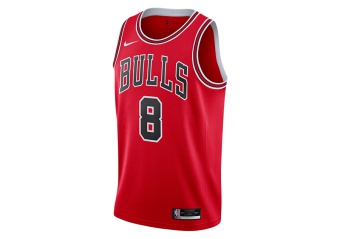 NIKE NBA CHICAGO BULLS ZACH LAVINE ICON EDITION 2020 SWINGMAN JERSEY UNIVERSITY RED