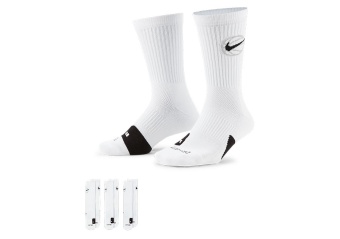 NIKE CREW EVERYDAY BASKETBALL 3 PAIR SOCKS WHITE