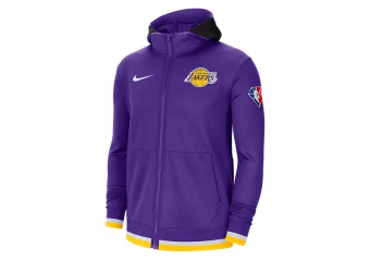 NIKE NBA LOS ANGELES LAKERS DRI-FIT SHOWTIME FULL-ZIP HOODIE FIELD PURPLE