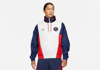 NIKE AIR JORDAN PSG NYLON HOODED JACKET WHITE