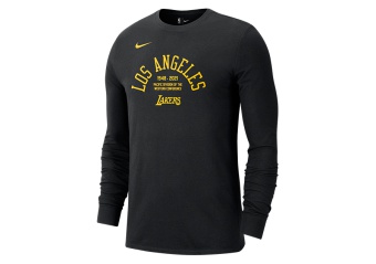 NIKE NBA LOS ANGELES LAKERS COURTSIDE ELEMENT LONG-SLEEVE TEE BLACK