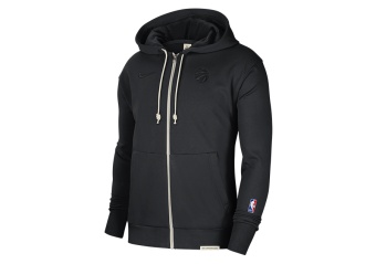 NIKE NBA TORONTO RAPTORS DRI-FIT STANDARD ISSUE FULL-ZIP HOODIE BLACK