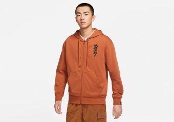 NIKE AIR JORDAN ZION HOODIE DARK RUSSET