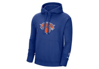 NIKE NBA NEW YORK KNICKS FLEECE HOODIE RUSH BLUE