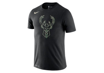 NIKE NBA MILWAUKEE BUCKS LOGO DRI-FIT TEE BLACK