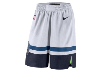 NIKE NBA MINNESOTA TIMBERWOLVES SWINGMAN HOME SHORTS WHITE
