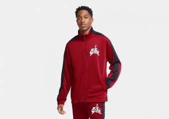 NIKE AIR JORDAN JUMPMAN CLASSISC TRICKOT WARMUP JACKET GYM RED