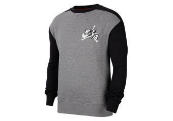 NIKE AIR JORDAN JUMPMAN CLASSICS FLEECE CREW CARBON HEATHER