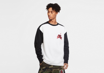 NIKE AIR JORDAN JUMPMAN CLASSICS FLEECE CREW WHITE