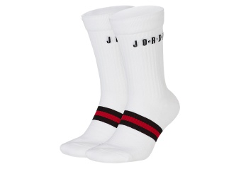 NIKE AIR JORDAN LEGACY CREW 2PACK SOCKS WHITE