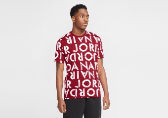 NIKE AIR JORDAN BRAND PRINTED CREW TEE GYM RED
