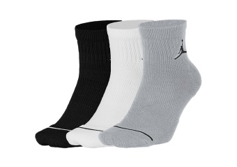 NIKE AIR JORDAN JUMPMAN QTR SOCKS 3PACK WOLF GREY