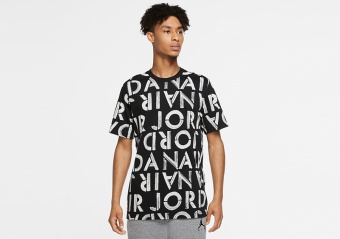 NIKE AIR JORDAN BRAND PRINTED CREW TEE BLACK