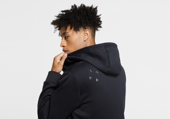 NIKE AIR JORDAN THERMA FLEECE FULL-ZIP HOODIE BLACK