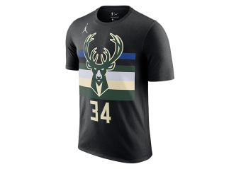 NIKE NBA MILWAUKEE BUCKS GIANNIS ANTETOKOUNMPO STATEMENT EDITION TEE BLACK