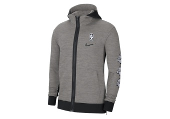 NIKE NBA LOS ANGELES LAKERS THERMA FLEX SHOWTIME HOODIE DARK GREY HEATHER