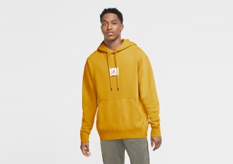 NIKE AIR JORDAN FLIGHT FLEECE PULLOVER HOODIE DARK SULFUR