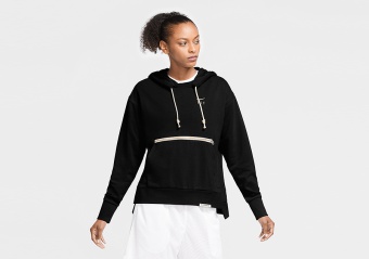 NIKE WOMEN'S STANDARD ISSUE BASKETBALL PULLOVER HOODIE BLACK