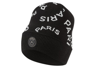 NIKE AIR JORDAN PSG PARIS SAINT-GERMAIN CUFFED BEANIE BLACK
