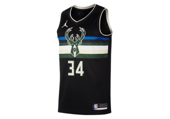 NIKE NBA MILWAUKEE BUCKS GIANNIS ANTETOKOUNMPO STATEMENT EDITION SWINGMAN JERSEY BLACK