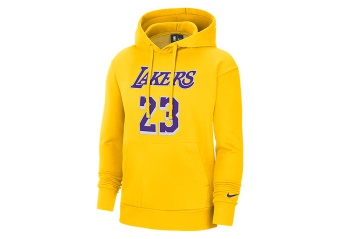 NIKE NBA LOS ANGELES LAKERS LEBRON JAMES ESSENTIAL PULLOVER HOODIE AMARILLO