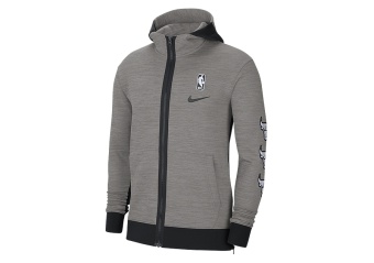 NIKE NBA CHICAGO BULLS SHOWTIME THERMA FLEX HOODIE DARK GREY HEATHER