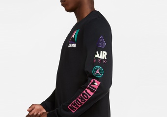 NIKE AIR JORDAN WINTER UTILITY MOUNTAINSIDE LONG-SLEEVE CREW TEE BLACK