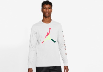 NIKE AIR JORDAN SPORT DNA LONG SLEEVE CREW TEE WHITE