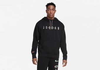 NIKE AIR JORDAN SPORT DNA HBR FLEECE PULLOVER HOODIE BLACK