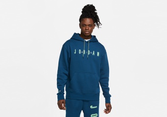 NIKE AIR JORDAN SPORT DNA HBR FLEECE PULLOVER HOODIE VALERIAN BLUE