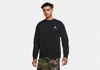 NIKE AIR JORDAN JUMPMAN AIR FLEECE CREW BLACK