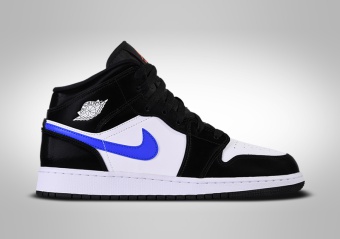 NIKE AIR JORDAN 1 RETRO MID GS BLACK RACER BLUE WHITE
