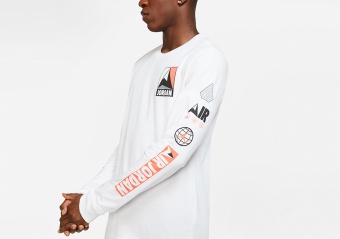 NIKE AIR JORDAN WINTER UTILITY MOUNTAINSIDE LONG-SLEEVE CREW TEE WHITE