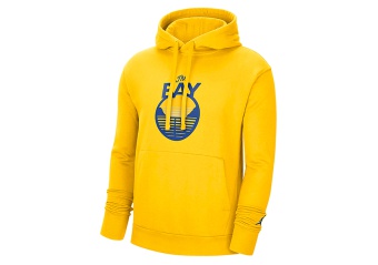 NIKE NBA GOLDEN STATE WARRIORS STATEMENT EDITION PULLOVER FLEECE HOODIE AMARILLO