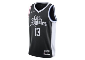 NIKE NBA LOS ANGELES CLIPPERS PAUL GEORGE CITY EDITION SWINGMAN JERSEY BLACK