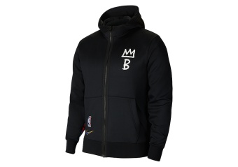 NIKE NBA BROOKLYN NETS SHOWTIME CITY EDITION THERMA FLEX HOODIE BLACK