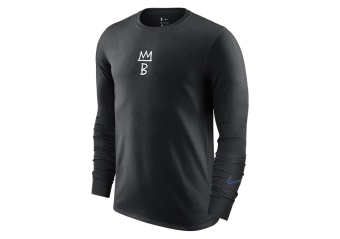 NIKE NBA BROOKLYN NETS COURTSIDE CITY EDITION LONG-SLEEVE TEE BLACK