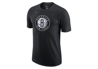 NIKE NBA BROOKLYN NETS CITY EDITION LOGO DRI-FIT TEE BLACK
