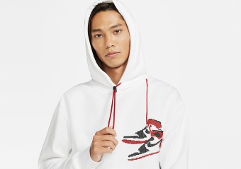 NIKE AIR JORDAN JUMPMAN CHRISTMAS HOLIDAY PULLOVER HOODIE WHITE