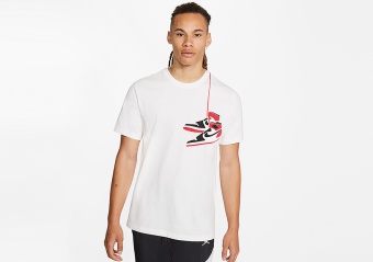NIKE AIR JORDAN AJ1 SHOE CREW TEE WHITE
