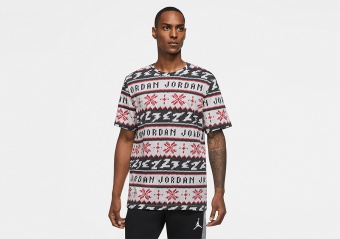 NIKE AIR JORDAN UGLY SWEATER CHRISTMAS CREW TEE UNIVERSITY RED