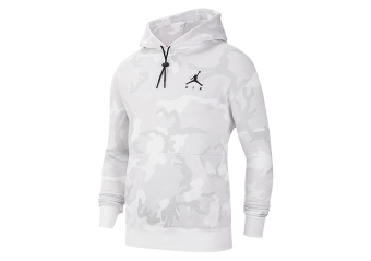 NIKE AIR JORDAN JUMPMAN AIR CAMO FLEECE PULLOVER HOODIE WHITE