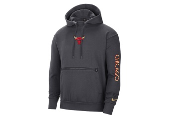 NIKE NBA CHICAGO BULLS COURTSIDE CITY EDITION PULLOVER HOODIE ANTHRACITE