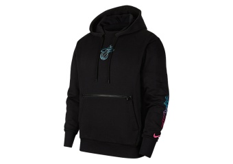 NIKE NBA MIAMI HEAT COURTSIDE CITY EDITION PULLOVER HOODIE BLACK