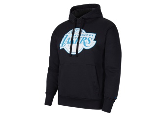 NIKE NBA LOS ANGELES LAKERS CITY EDITION LOGO PULLOVER FLEECE HOODIE BLACK