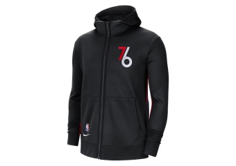 NIKE NBA PHILADELPHIA 76ERS SHOWTIME CITY EDITION THERMA FLEX HOODIE BLACK